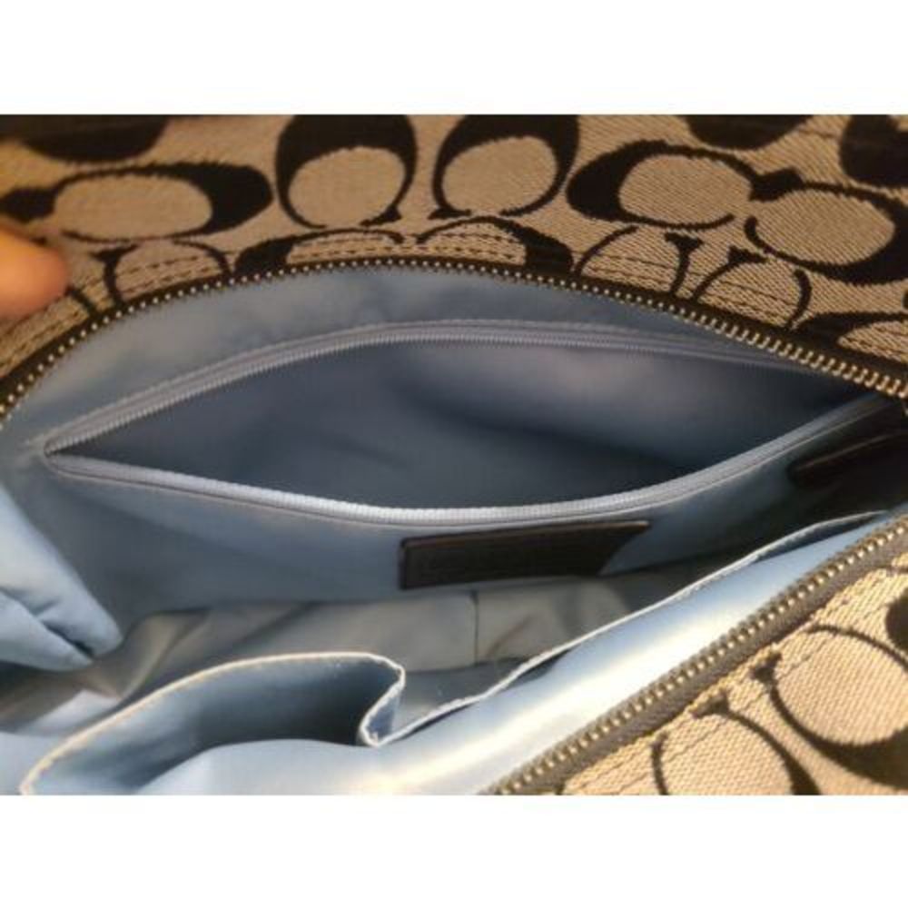 💸SOLD EUC Coach Signature Black Gray Handbag Purse & Matching Wallet - Picture 13 of 16
